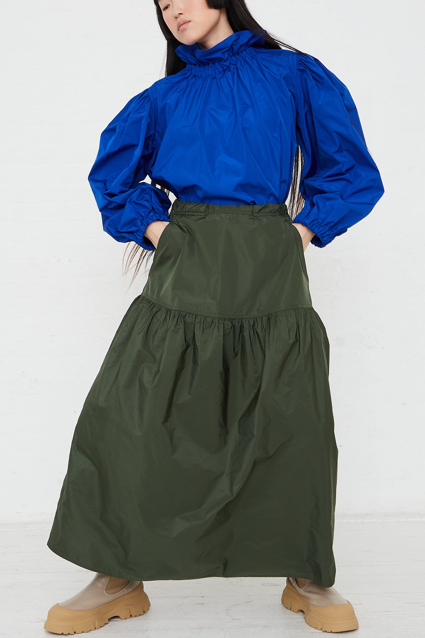 SOFIE D'HOORE - Maxi Sling Skirt in Moss | Oroboro Store