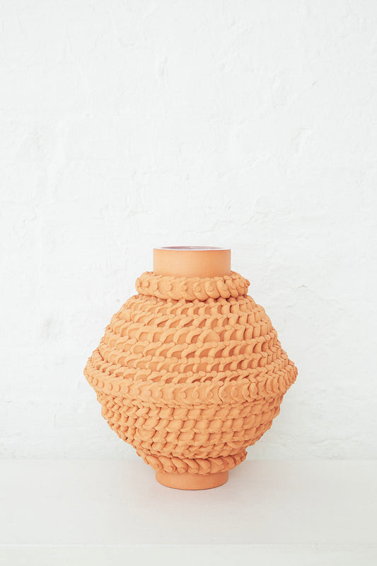 BZIPPY Large Dot Vase in Raw Terracotta | Oroboro Store