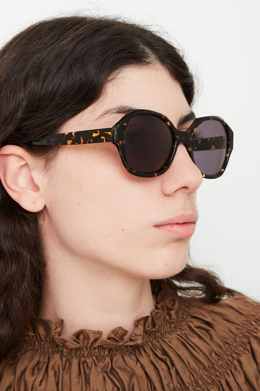 Eva Masaki 001 Sunglasses in Gotham on model side view