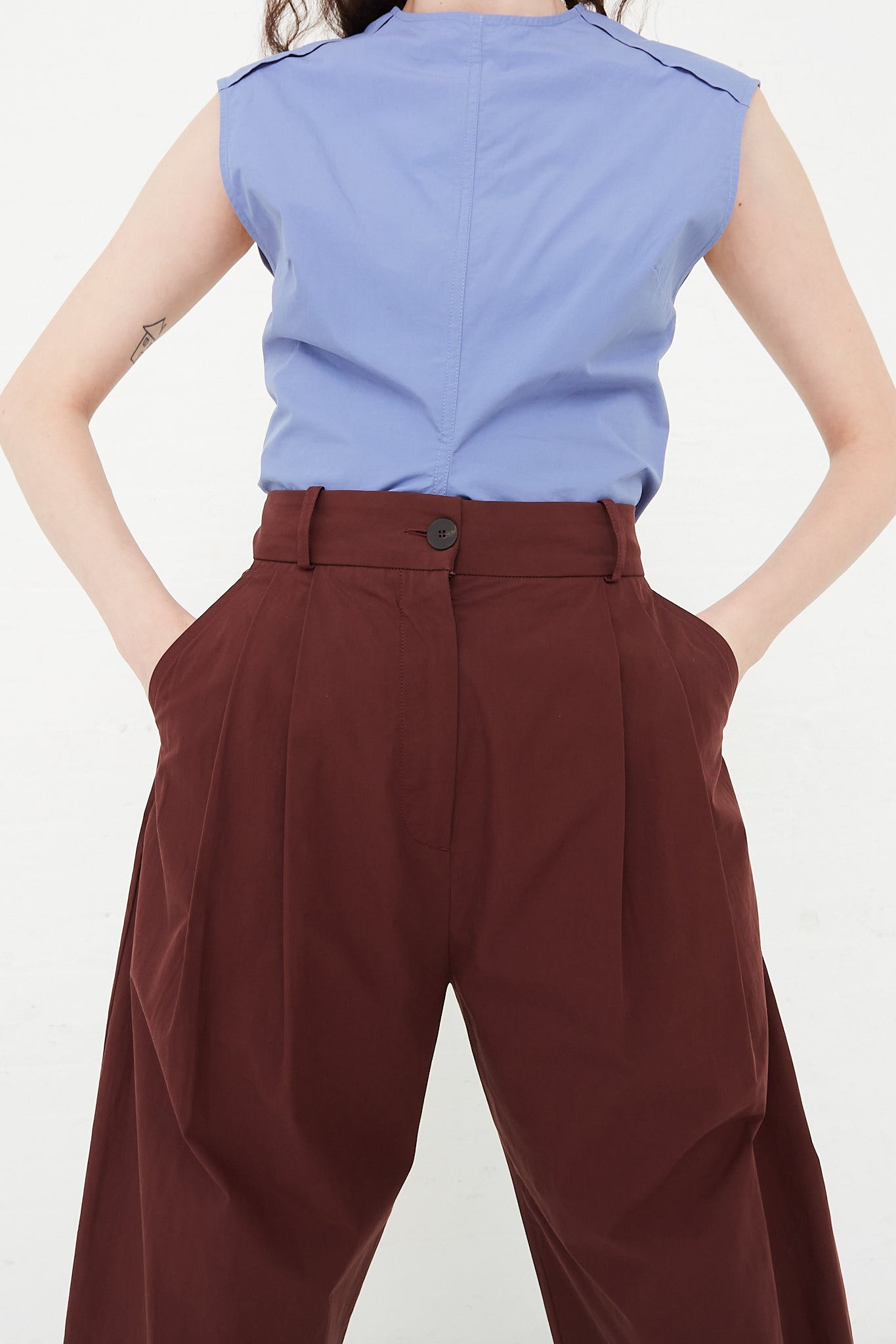 Studio Nicholson Acuna Pant in Compote front detail