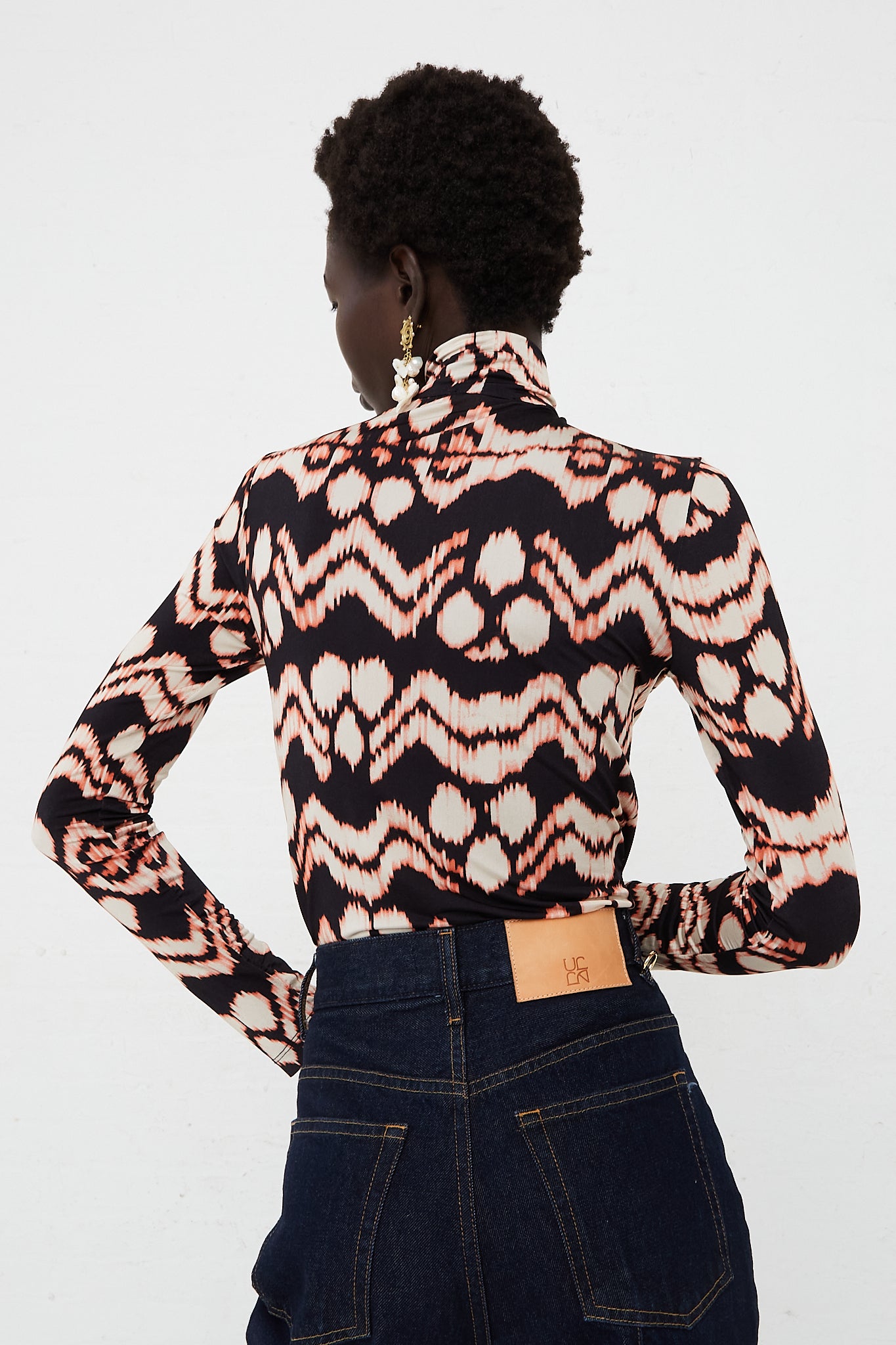 Aurelia Jersey Turtleneck in Obsidian by Ulla Johnson for Oroboro Front Back