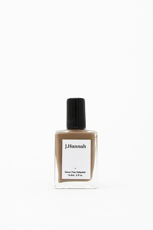 A highly-pigmented J Hannah Nail Polish in Hepworth (Brown) on a white background.
