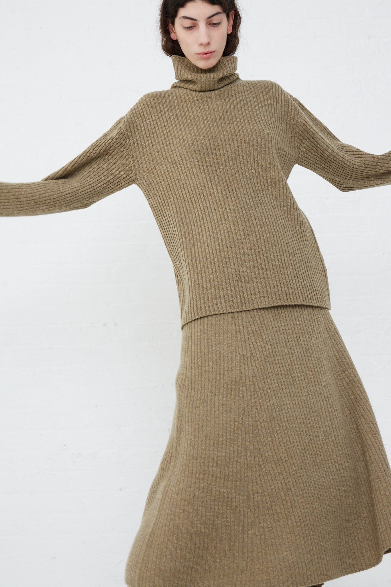 Ichi Antiquités- Wool Rib Knit Turtleneck in Mocha – Oroboro Store