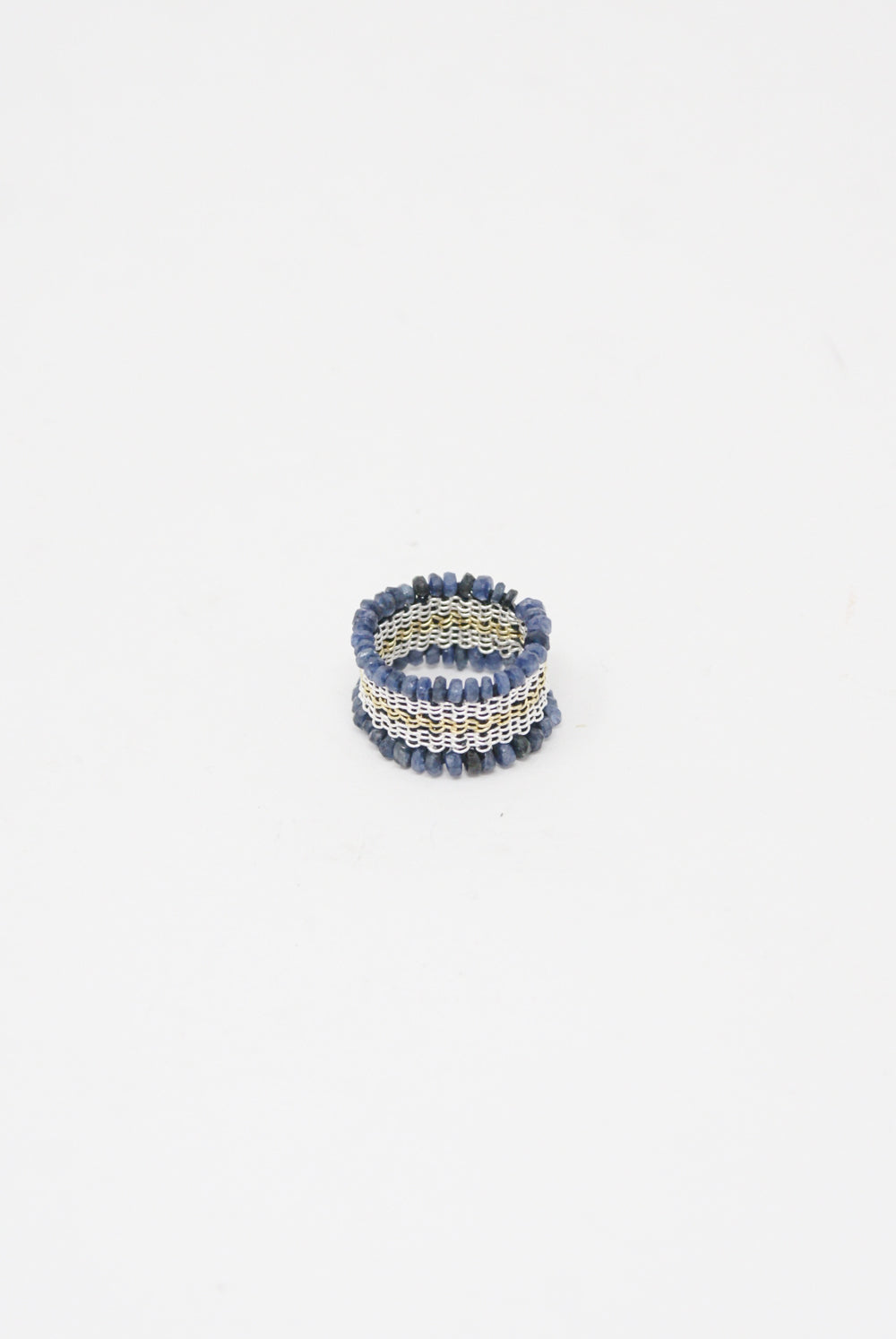 Stephanie Schneider Silver, Silk, Blue Sapphire Ring