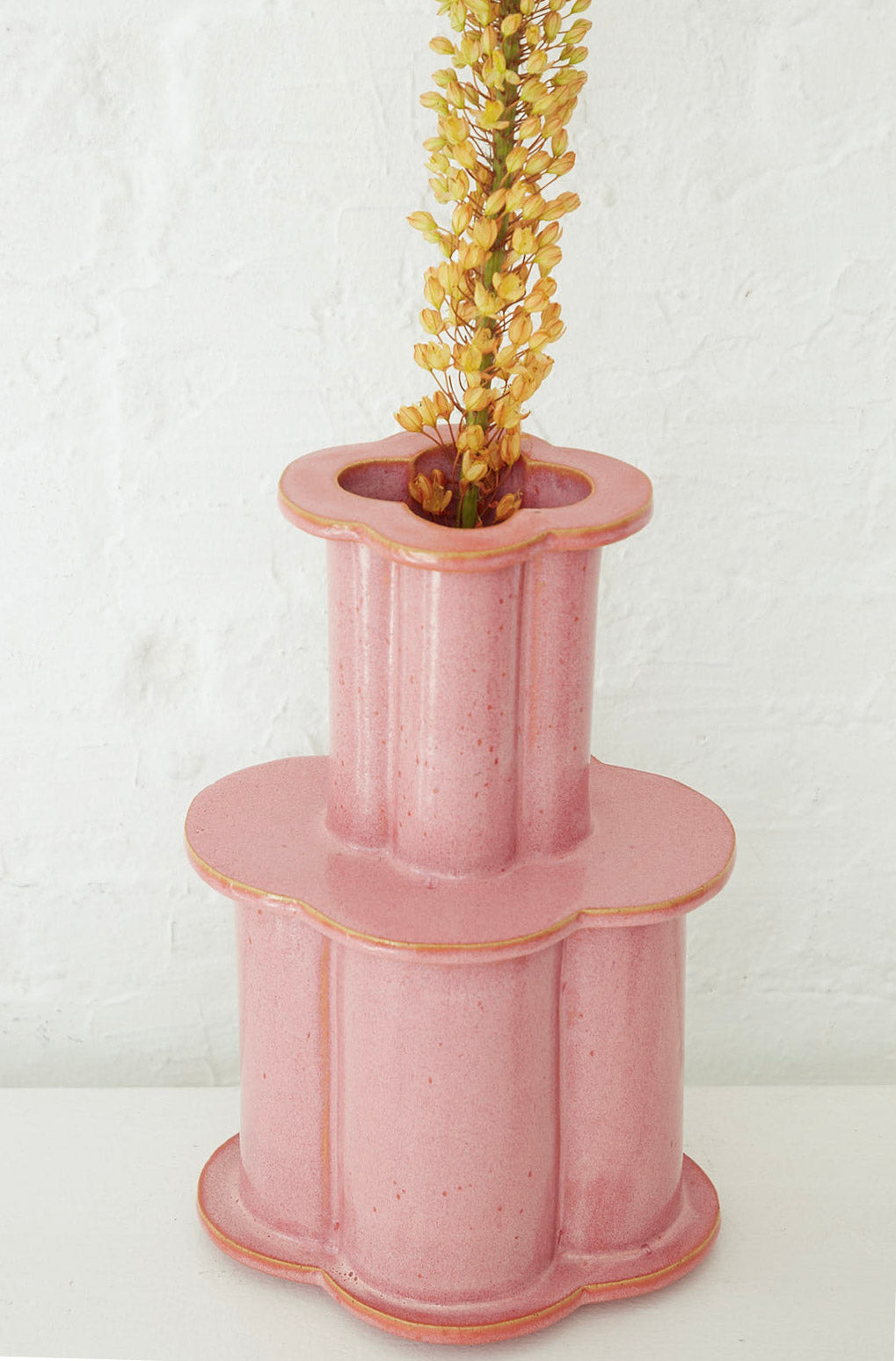 Large Clover Bottle Vase in Sunset Pink