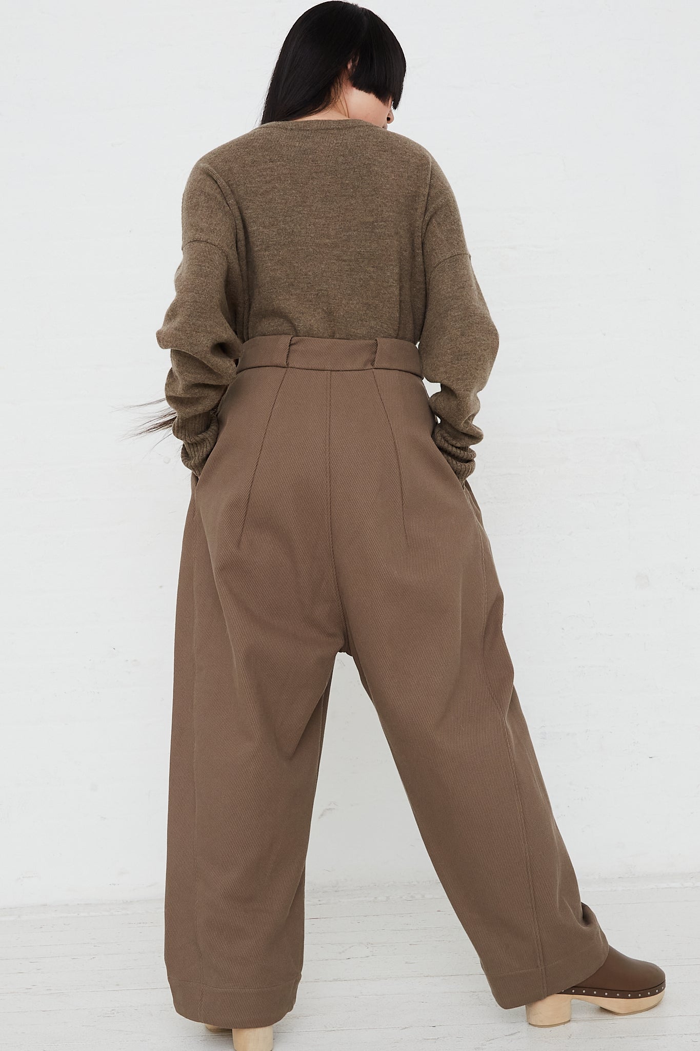Relaxed Twill Trouser in Cotton by Lauren Manoogian for Oroboro Back
