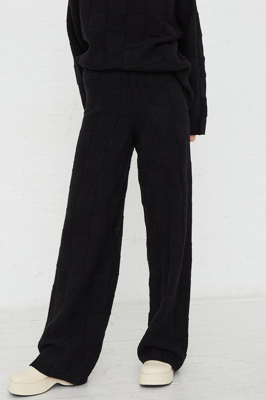 Konak Knit Pant in Black by Baserange for Oroboro Front Upclose